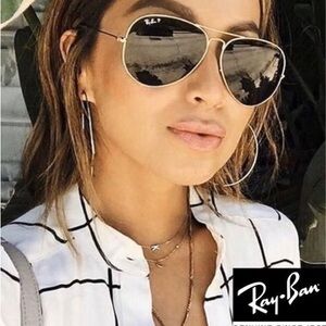Ray-Ban Gold Frame Aviator Sunglasses